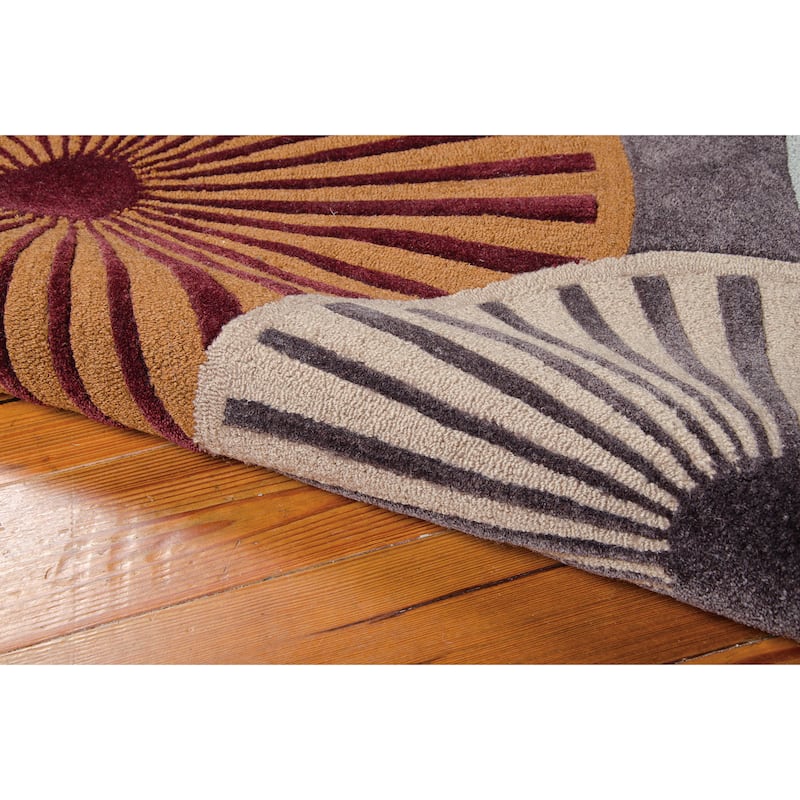 Nourison Contour Abstract Oversized Flowers Copper Multicolored Area Rug