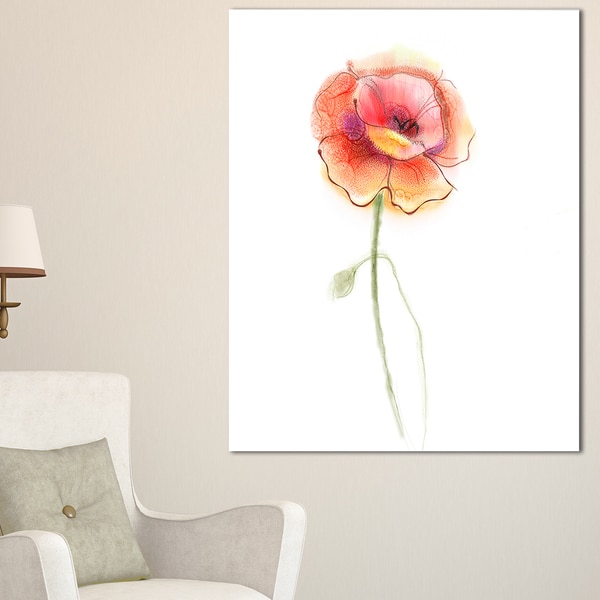 Shop Isolated Watercolor Poppy Flower - Large Flower Canvas Wall Art ...