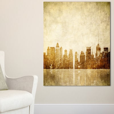 New York Skyline Grunge View - Cityscape Canvas print