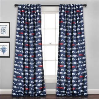 Lush Decor Race Cars Room Darkening Curtain Panel Pair
