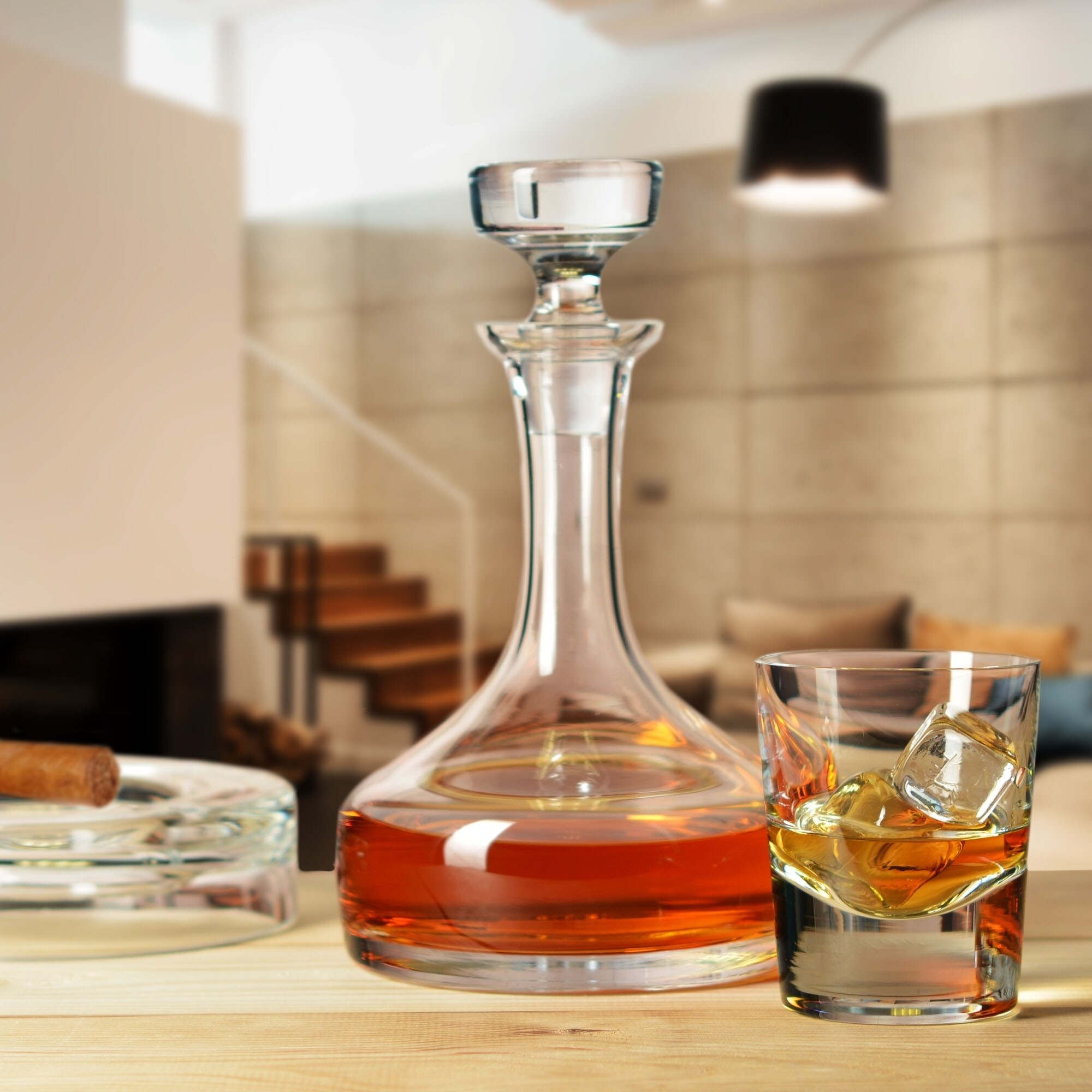 Krosno Handmade Glass Blake 25 Ounce Whiskey Decanter - Overstock ...