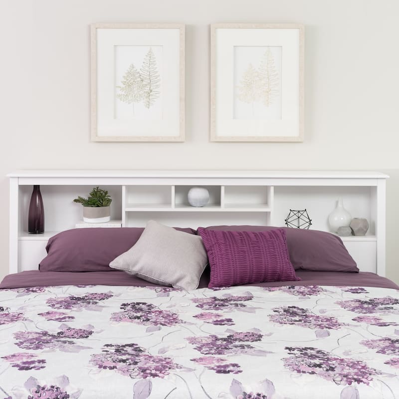 Porch & Den Flanders White King Bookcase Headboard