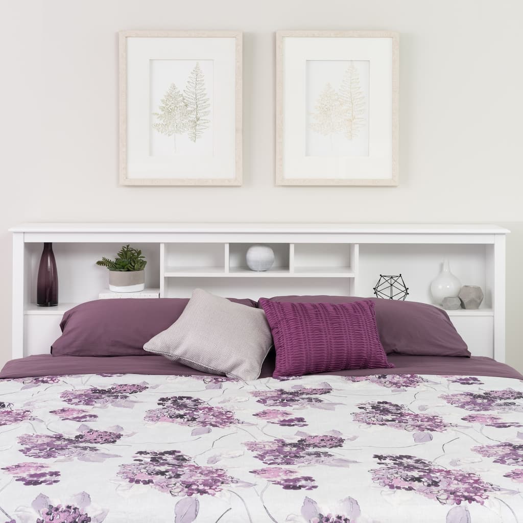 Porch & Den Flanders White King Bookcase Headboard