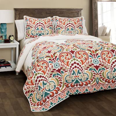 The Curated Nomad La Boheme Damask 3-pc. Quilt Set