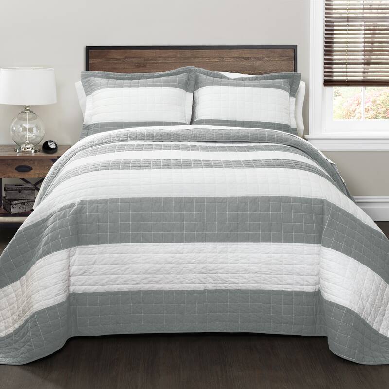 Lush Decor Stripe 3-piece Quilt Set