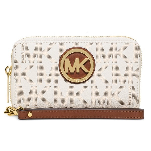 michael michael kors signature jet set item large flat multi function phone case