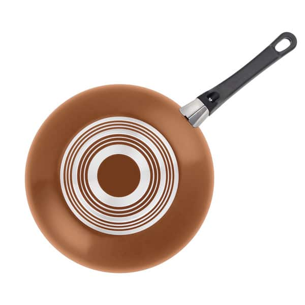 Farberware 14 in. Dishwasher Safe High Performance- Aluminum Nonstick Skillet in Copper with Lid-1, Brown