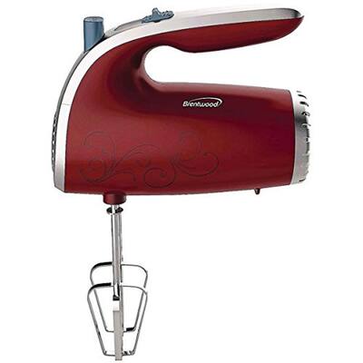 Brentwood Red 5-Speed Hand Mixer