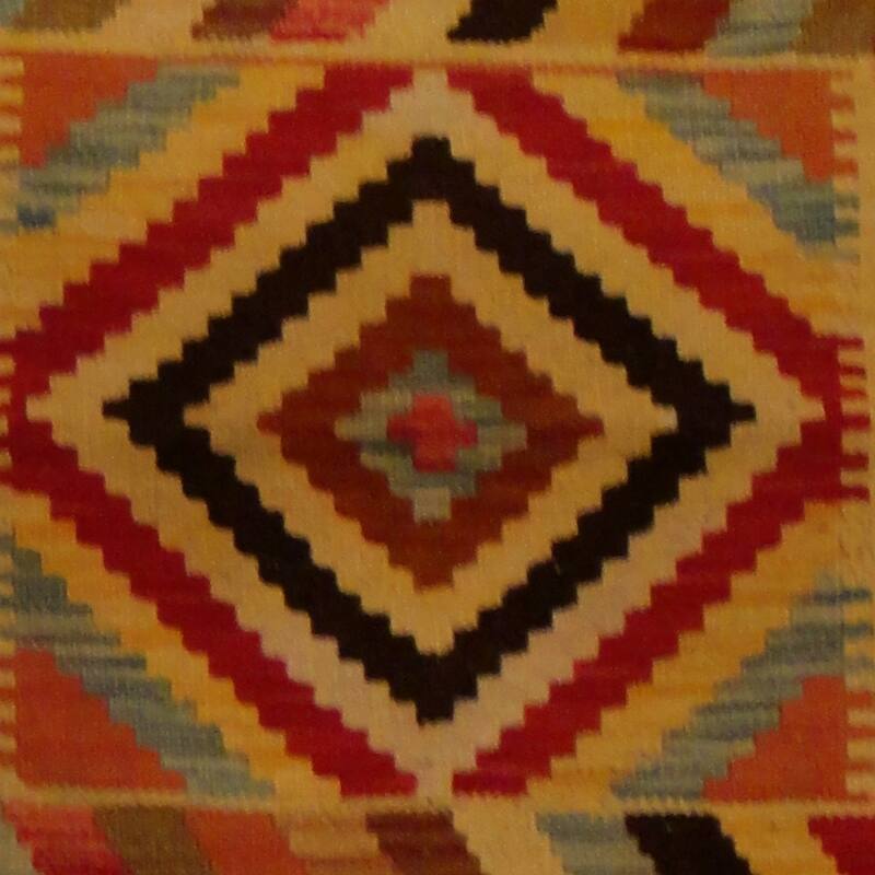 Handmade One-of-a-Kind Vegetable Dye Wool Kilim (Afghanistan) - 3'2 x 3'2