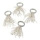 preview thumbnail 14 of 14, Beaded Spray Design Napkin Ring (Set of 4) silver