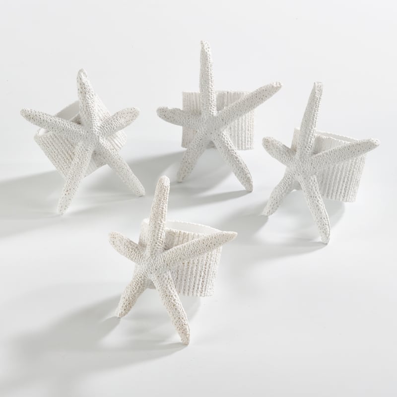 Neptune Collection Starfish Napkin Ring (Set of 4)