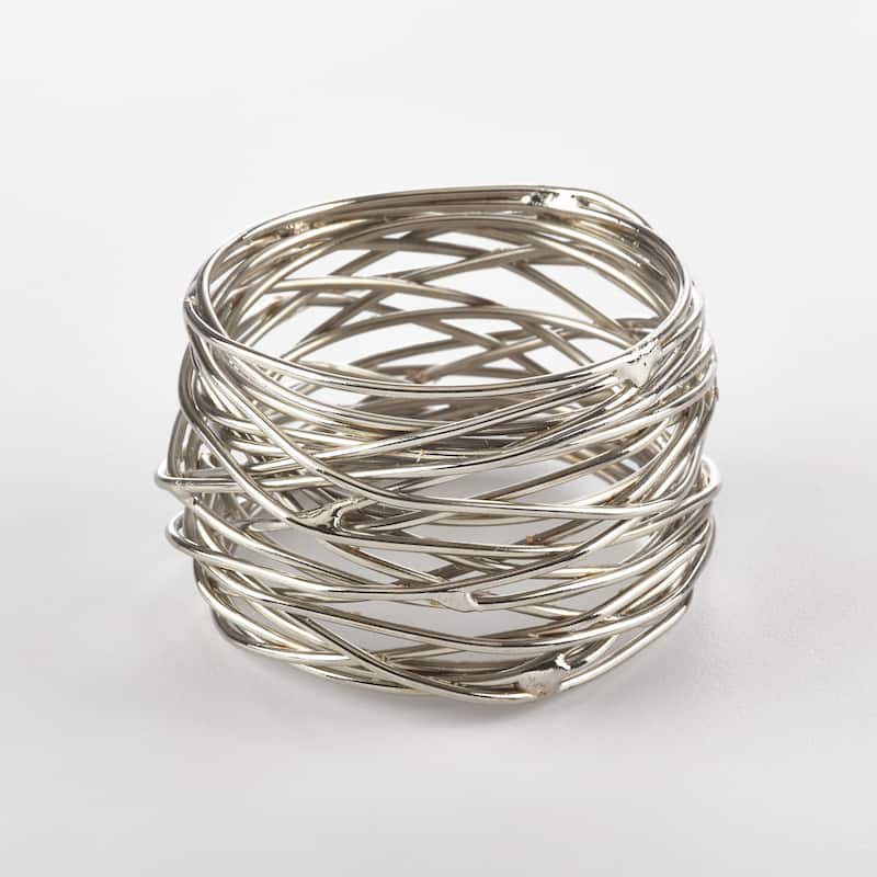 Metal Design Metal Design Napkin Ring (Set of 4) - silver
