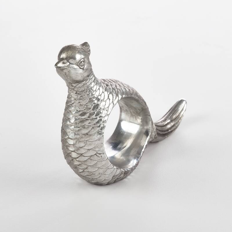 Quail Napkin Ring Pheasant Design Napkin Ring (Set of 4) - silver