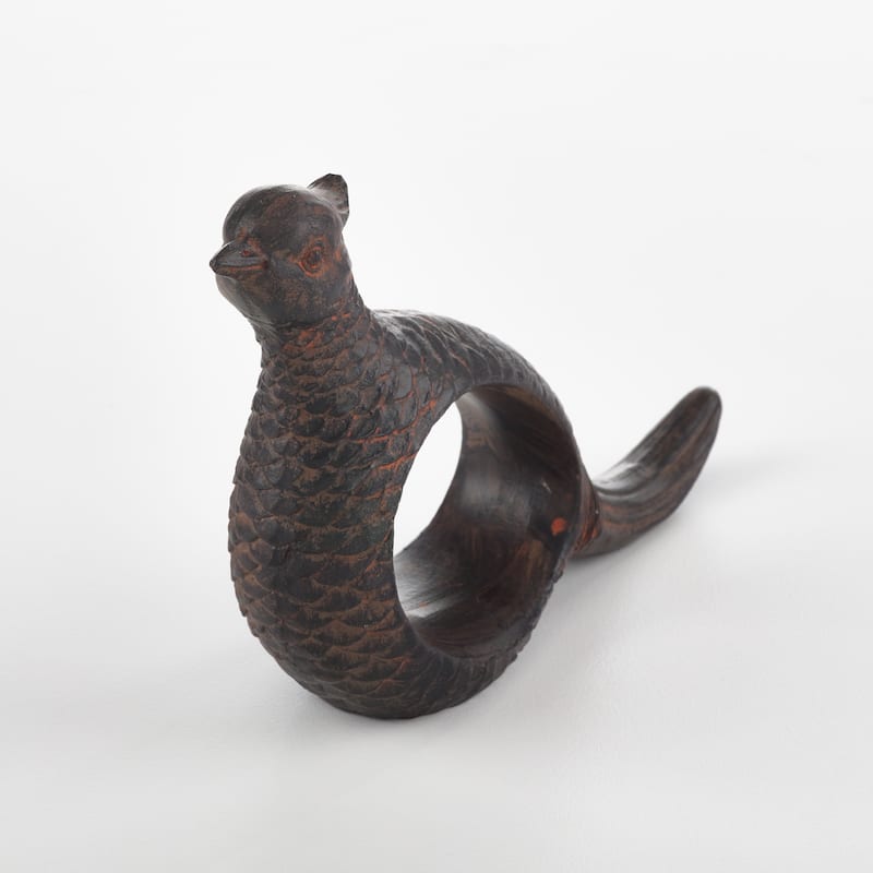 Quail Napkin Ring Pheasant Design Napkin Ring (Set of 4) - brown