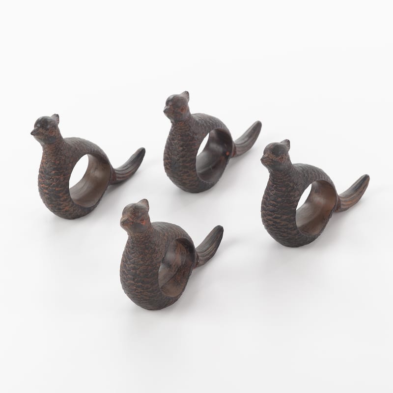 Quail Napkin Ring Pheasant Design Napkin Ring (Set of 4)