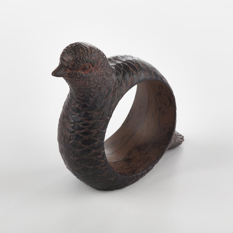 Quail Napkin Ring Quail Design Napkin Ring (Set of 4) - brown