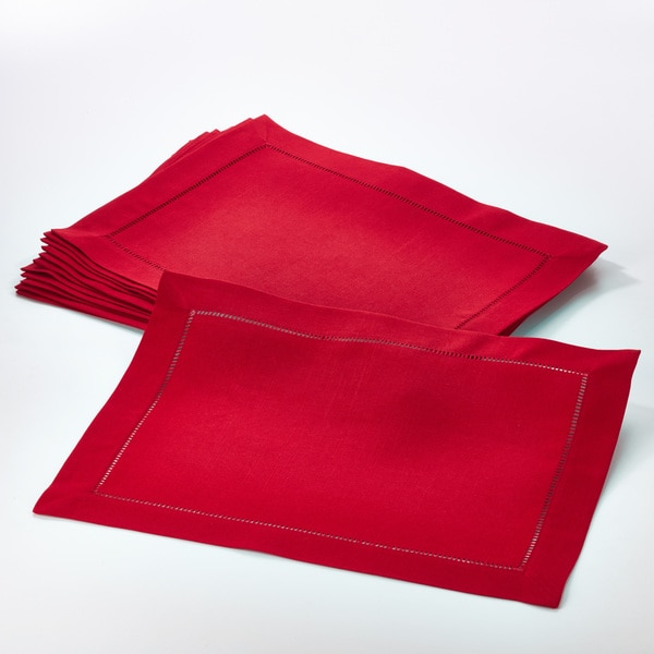 Rochester Collection Placemat with Hemstitched Border (Set of 12