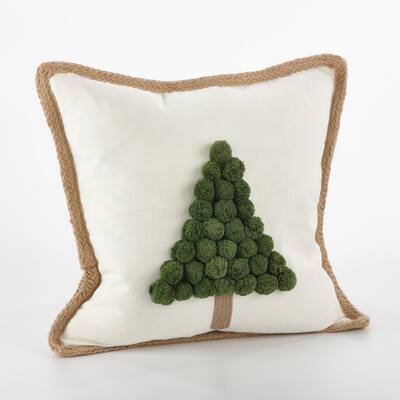 Ricamato Collection Xmas Tree Throw Pillow - FLD
