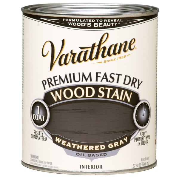 Varathane 269394 1 Qt. Weathered Gray Fast Dry Wood Stain Free
