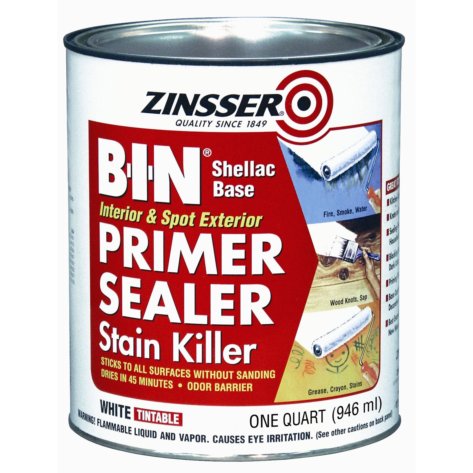 Zinsser 00904 1 Quart BIN Shellac Base Primer & Sealer N/A eBay