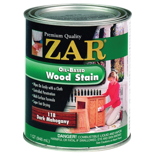 Zar 11812 1 Quart Dark Mahogany Zar Oil Based Wood Stain Bed Bath