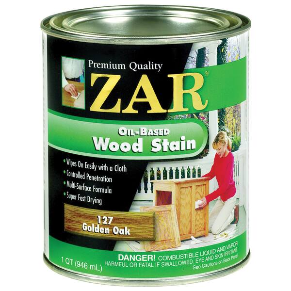 Zar 12712 1 Quart Golden Oak Zar Oil Based Wood Stain Bed Bath