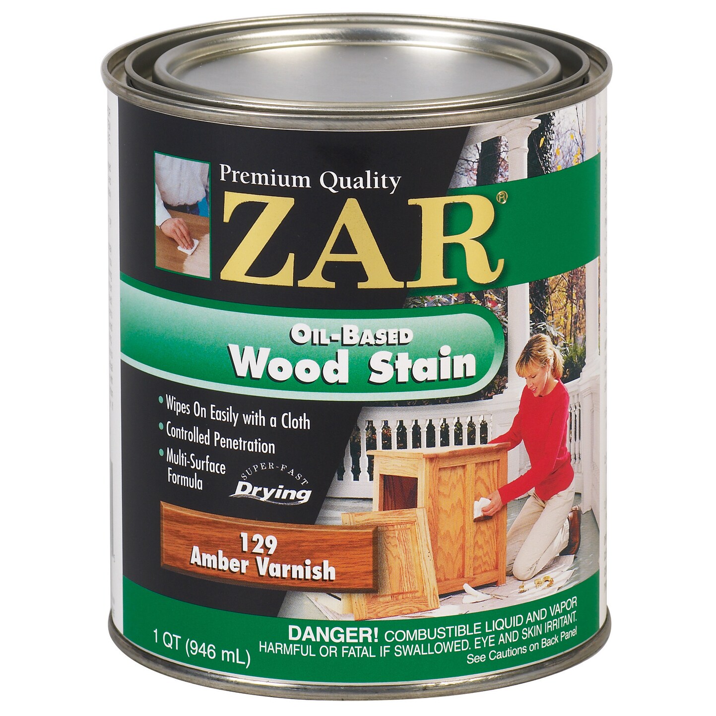 Zar 12912 1 Quart Amber Varnish Zar Oil Based Wood Stain eBay