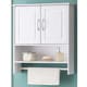 preview thumbnail 1 of 0, Bathroom White Water Resistant Laminate Wall Cabinet with Towel Rack