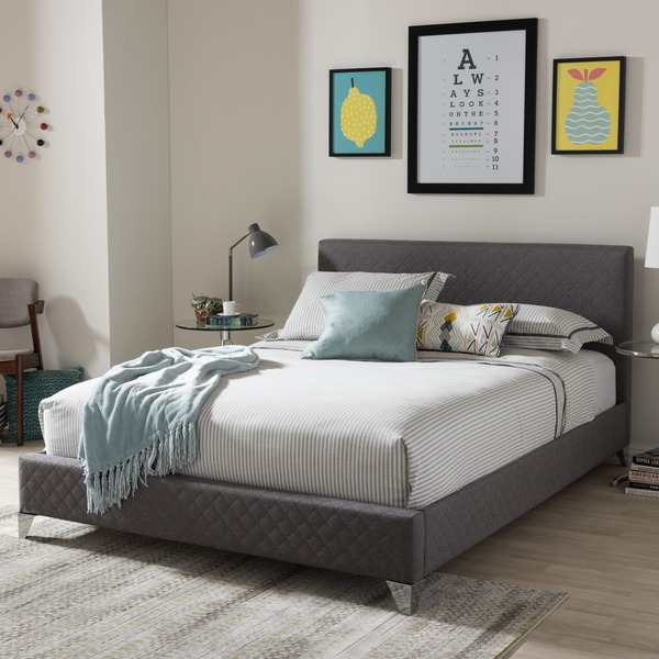 Shop Contemporary Fabric Platform Bed by Baxton Studio - On Sale - Free ...