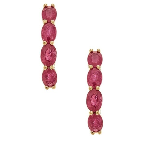 Anika And August 14k Yellow Gold Thai Ruby Earrings On Anika And August 14k Yellow Gold Thai Ruby Earrings
