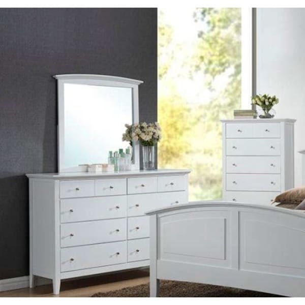 Shop LYKE Home Whitney White Dresser and Mirror Set - Free ...