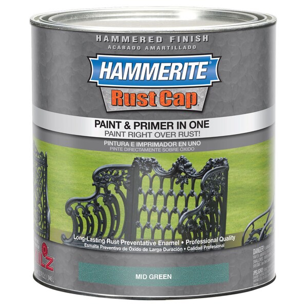 Shop Hammerite Rust Cap 43175 1 Qt Mid Green Hammered Finish Enamel