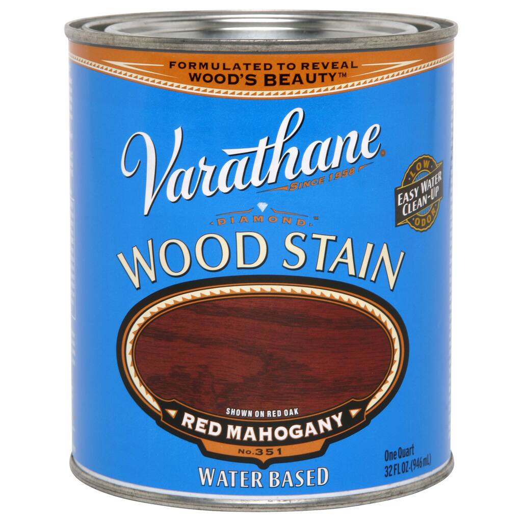 Varathane 247680 1 Quart Red Mahogany Water Based Premium Wood Stain