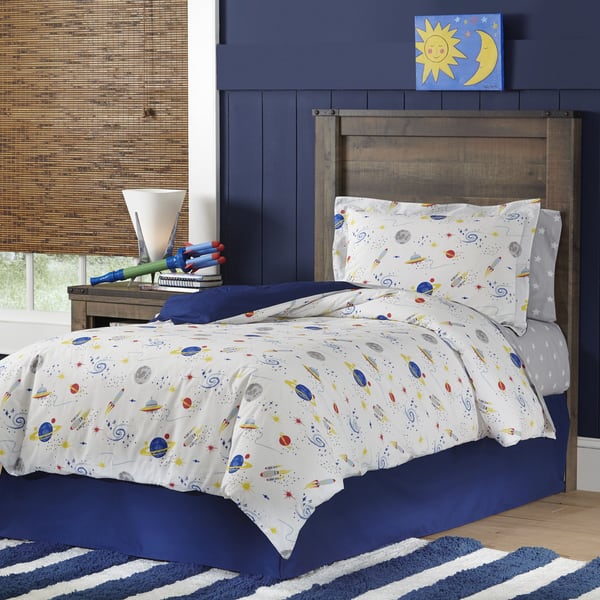 Shop Lullaby Bedding Space Collection Cotton Printed 4 Piece