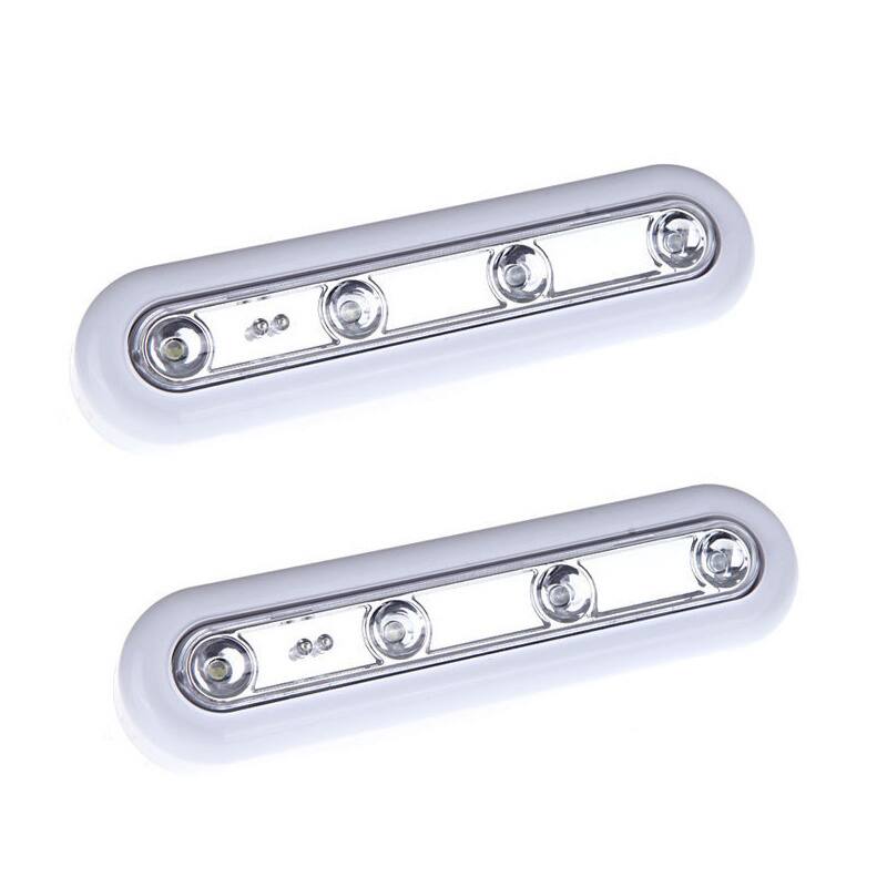 White Acrylic LED Stick-on Under-cabinet Lights (Set of 2)