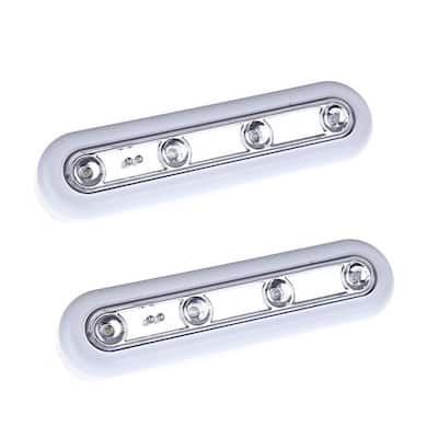 White Acrylic LED Stick-on Under-cabinet Lights (Set of 2)