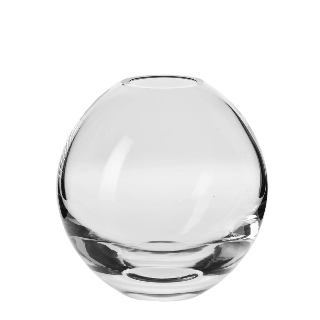 Krosno Handmade Clear Glass 7-inch Annika Round Vase