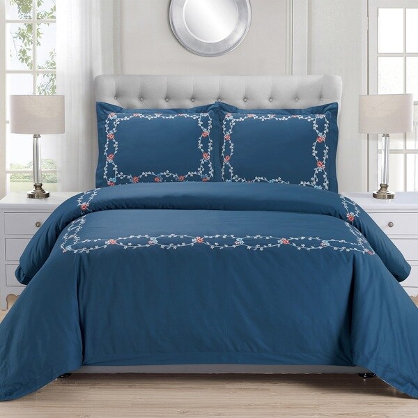 Shop Miranda Haus Helena Premium Cotton Twill Embroidered Duvet