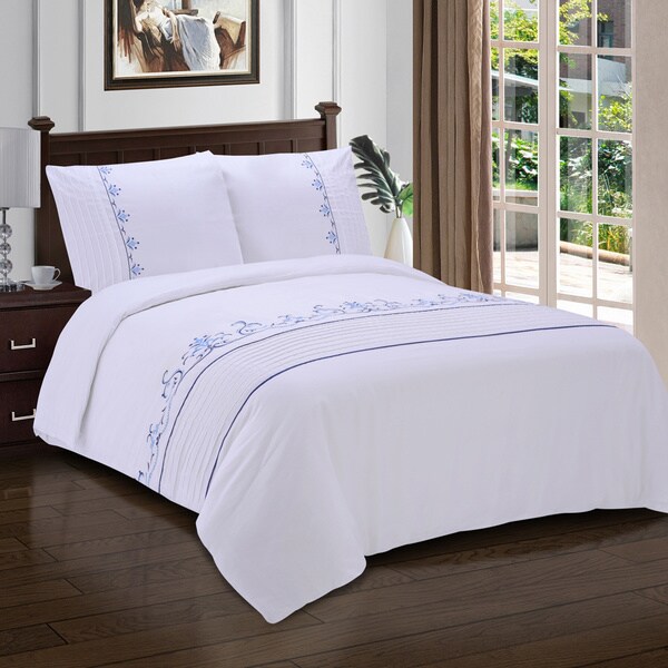 Superior Sofia Premium Cotton Sateen Embroidered Duvet Set