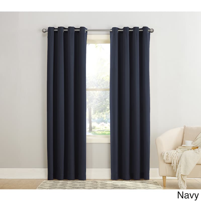 Porch & Den Nantahala Grommet Top Curtain Panel, Single Panel - Navy