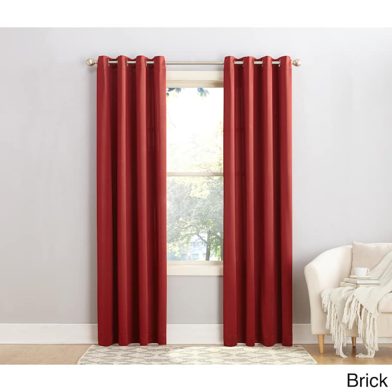 Porch & Den Nantahala Grommet Top Curtain Panel, Single Panel - Brick