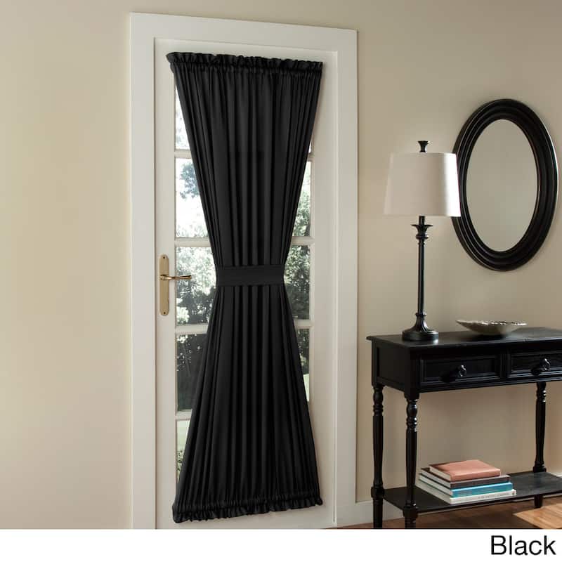 Porch & Den Inez Patio Door Window Curtain Panel, Single Panel - 54 x 72 - Black