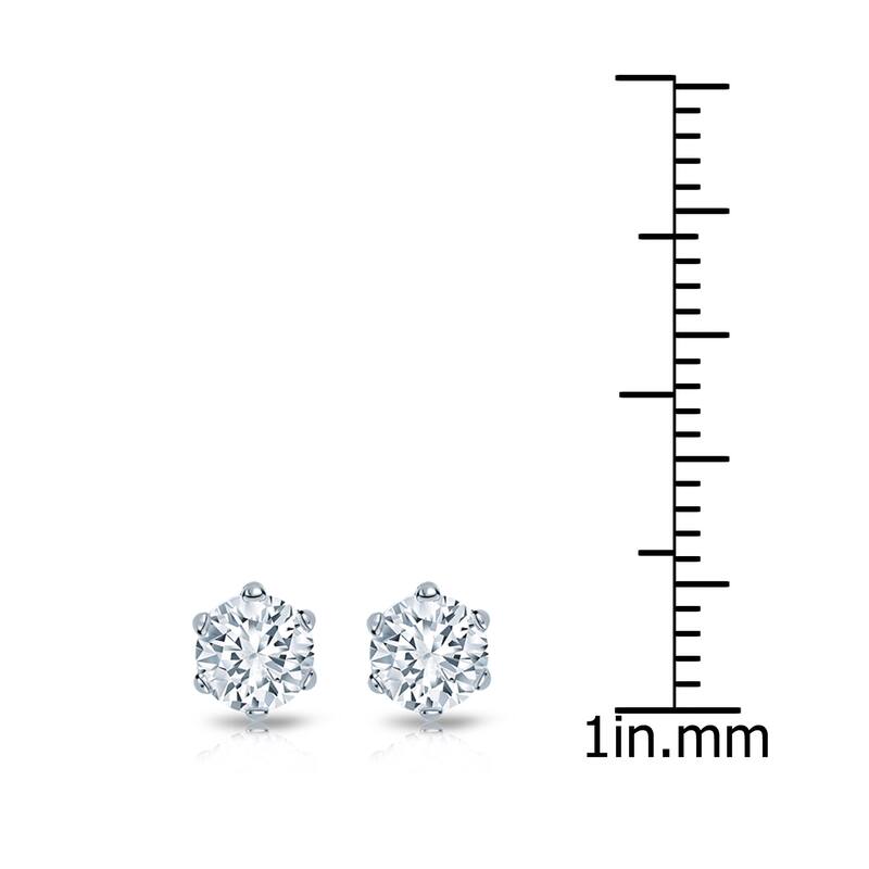 Auriya Round 3/4ct TW Solitaire Diamond Stud Earrings 14k Gold 6-Prong (H-I, SI1-SI2)