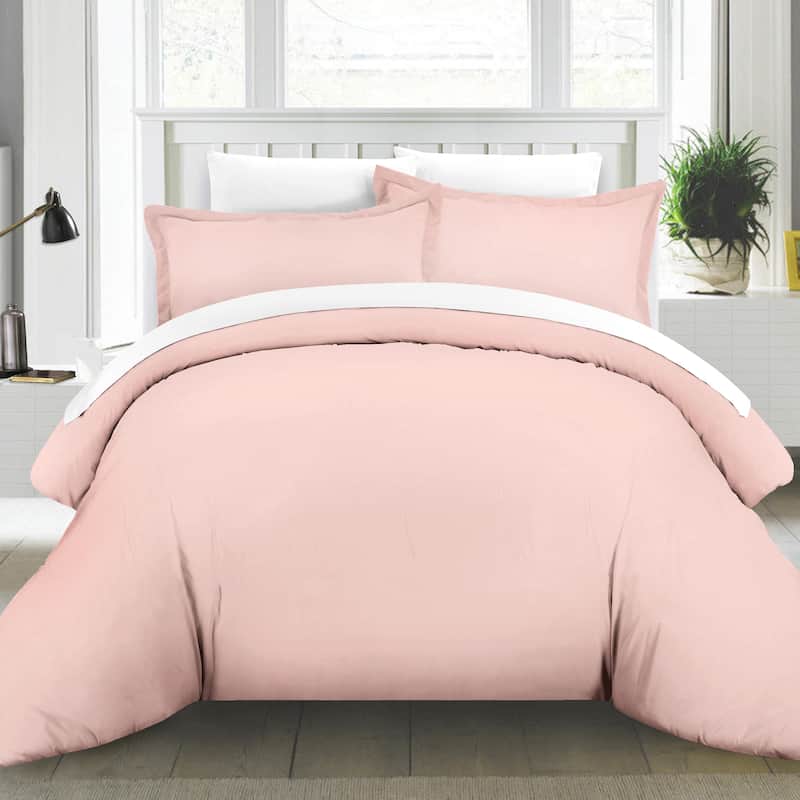 Porch & Den Red Cliff 200 Thread Count Solid Blue Cotton Duvet Set - Aqua - Full - Queen/Full/Queen