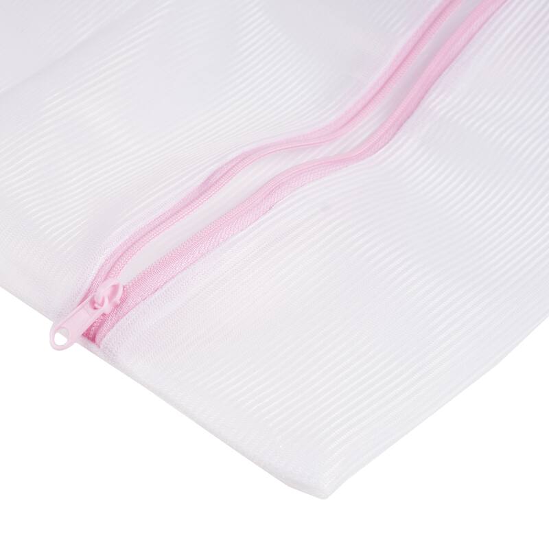 Set of 4 Mesh Laundry Bags - Clothing Organizer Washer Bags with Zippers by Everyday Home (White) - 20 x 15