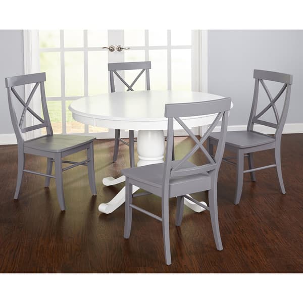 Simple Living 5 Piece Dawson Dining Set On Sale Overstock 12432886 White Grey