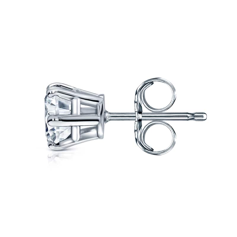 Auriya 2 carat TW Round Diamond Stud Earrings 14k Gold 6-Prong Basket - H-I, SI1-SI2