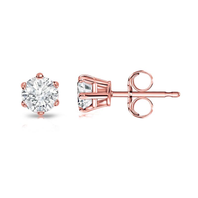 Auriya 1/3ctw Round Diamond Stud Earrings 14k Gold 6-Prong