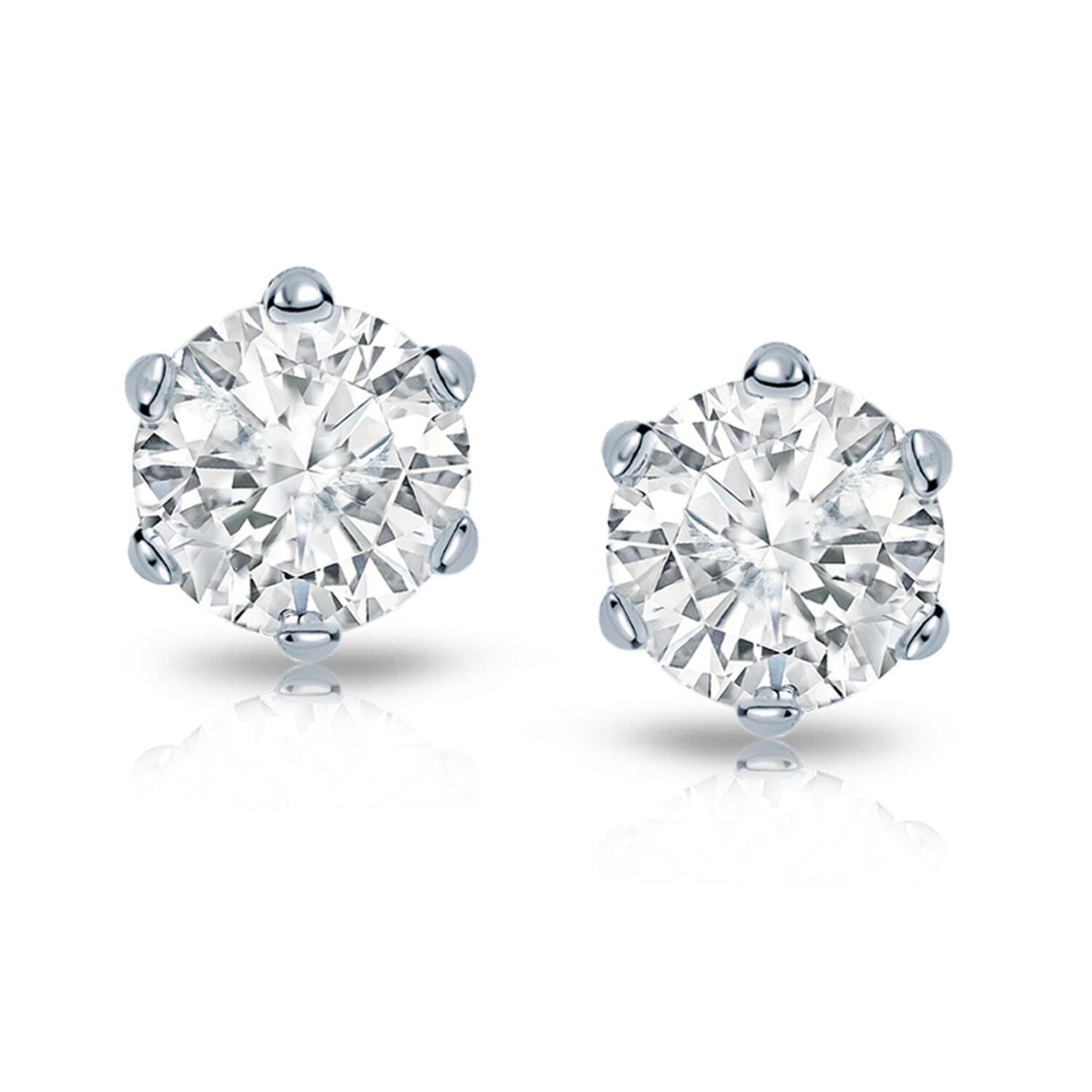 Auriya Round Diamond Stud Earrings 2 Carat Tw 14k Gold 6 G Basket Set Auriya Round Diamond Stud Earrings 2 Carat Tw 14k Gold 6 G Basket Set