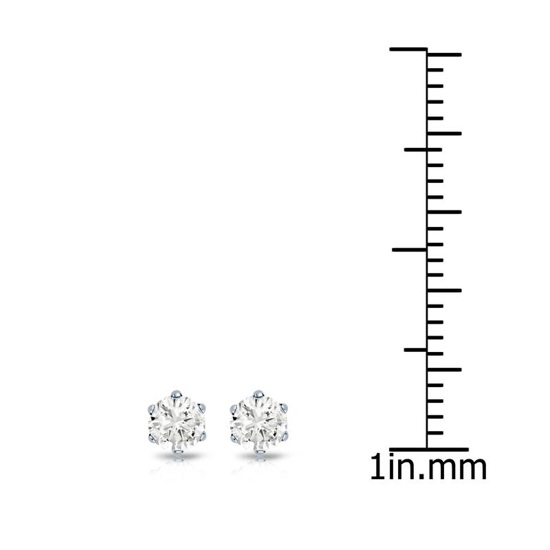 Auriya Round 1/4ct TW Solitaire Diamond Stud Earrings 14k Gold 6-Prong